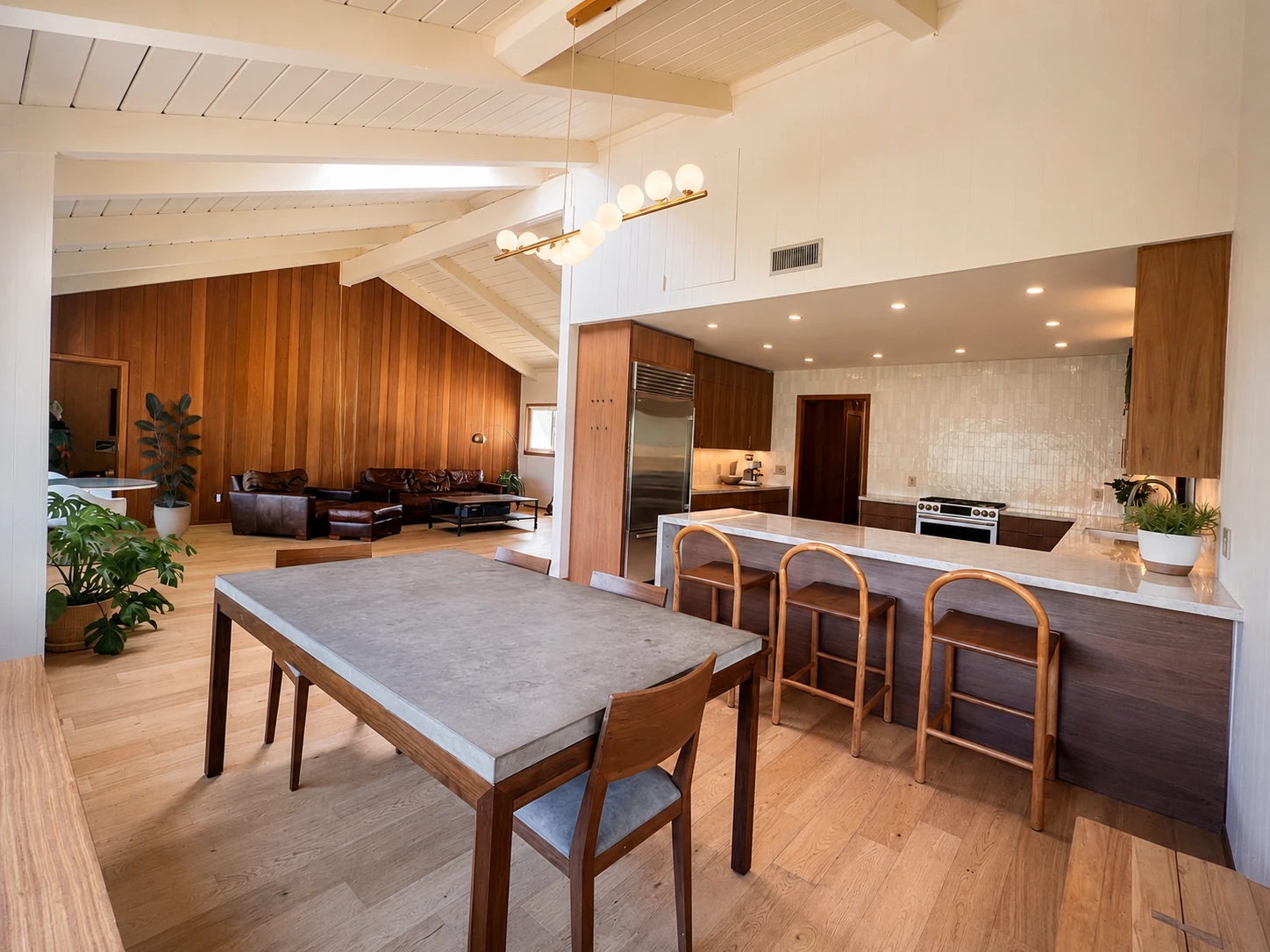 The finished kitchen and dining room